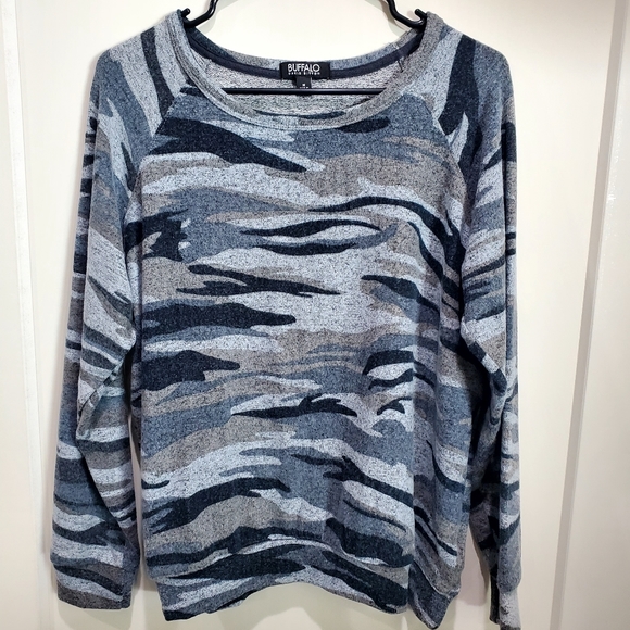 Buffalo David Bitton Grey Camo Women's Sweater Size Medium - Picture 1 of 3